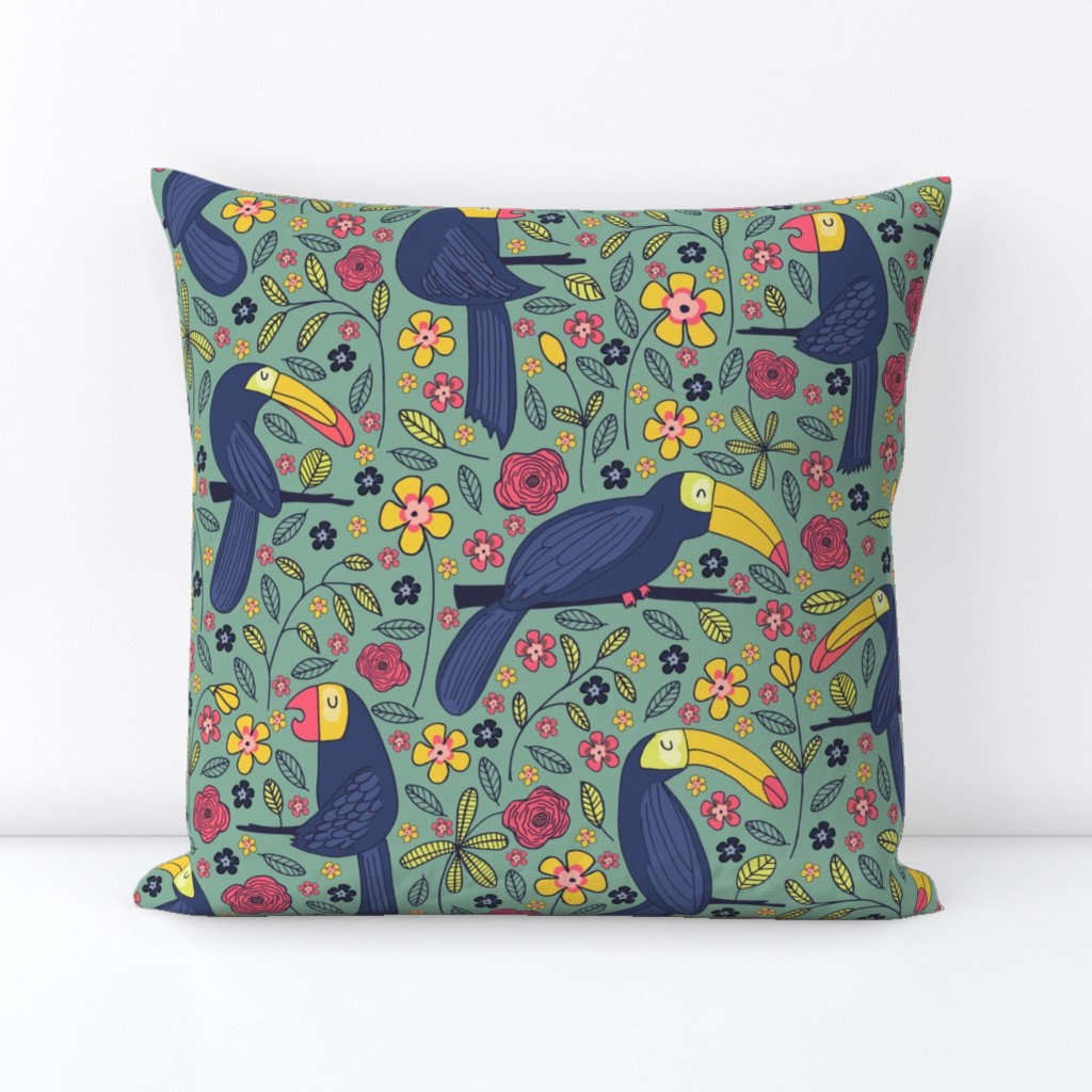 Pattern #83 - Toucans and parrots tropical dream 