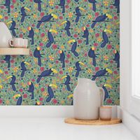 Pattern #83 - Toucans and parrots tropical dream 