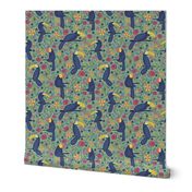 Pattern #83 - Toucans and parrots tropical dream 