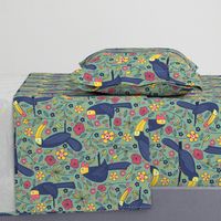 Pattern #83 - Toucans and parrots tropical dream 