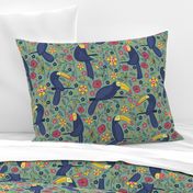 Pattern #83 - Toucans and parrots tropical dream 