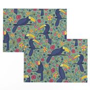 Pattern #83 - Toucans and parrots tropical dream 