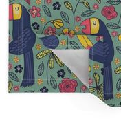 Pattern #83 - Toucans and parrots tropical dream 