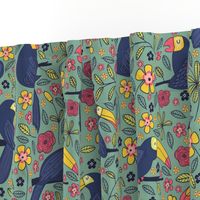 Pattern #83 - Toucans and parrots tropical dream 