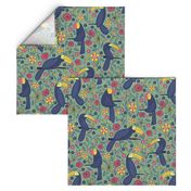 Pattern #83 - Toucans and parrots tropical dream 