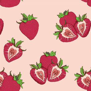 Strawberries on Pink