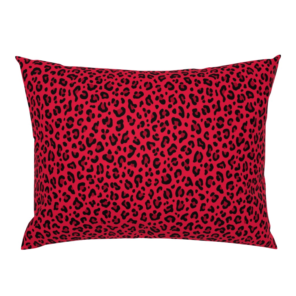 ★ LEOPARD PRINT in CHERRY RED ★ Medium Scale / Collection : Leopard spots – Punk Rock Animal Print