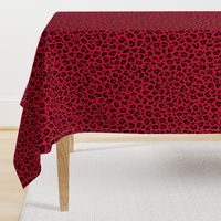 ★ LEOPARD PRINT in CHERRY RED ★ Medium Scale / Collection : Leopard spots – Punk Rock Animal Print