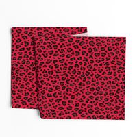 ★ LEOPARD PRINT in CHERRY RED ★ Medium Scale / Collection : Leopard spots – Punk Rock Animal Print