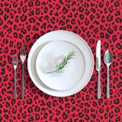 ★ LEOPARD PRINT in CHERRY RED ★ Medium Scale / Collection : Leopard spots – Punk Rock Animal Print