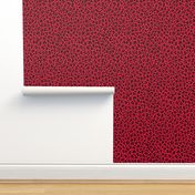 ★ LEOPARD PRINT in CHERRY RED ★ Medium Scale / Collection : Leopard spots – Punk Rock Animal Print