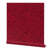 ★ LEOPARD PRINT in CHERRY RED ★ Medium Scale / Collection : Leopard spots – Punk Rock Animal Print