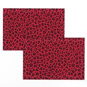 ★ LEOPARD PRINT in CHERRY RED ★ Medium Scale / Collection : Leopard spots – Punk Rock Animal Print