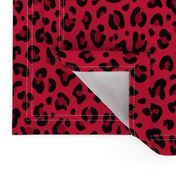 ★ LEOPARD PRINT in CHERRY RED ★ Medium Scale / Collection : Leopard spots – Punk Rock Animal Print