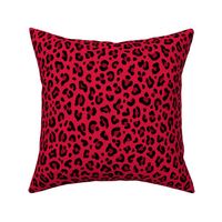 ★ LEOPARD PRINT in CHERRY RED ★ Medium Scale / Collection : Leopard spots – Punk Rock Animal Print
