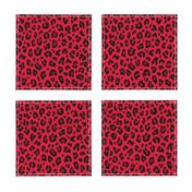 ★ LEOPARD PRINT in CHERRY RED ★ Medium Scale / Collection : Leopard spots – Punk Rock Animal Print