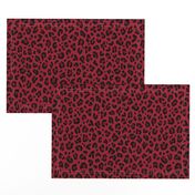 ★ LEOPARD PRINT in DEEP RED ★ Medium Scale / Collection : Leopard spots – Punk Rock Animal Print