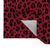 ★ LEOPARD PRINT in DEEP RED ★ Medium Scale / Collection : Leopard spots – Punk Rock Animal Print