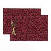 ★ LEOPARD PRINT in DEEP RED ★ Medium Scale / Collection : Leopard spots – Punk Rock Animal Print