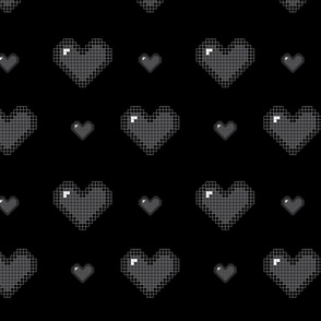 8-Bit Grey Hearts