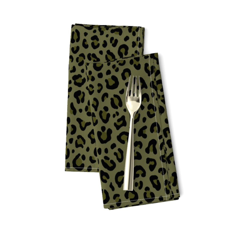 ★ CAMO LEOPARD - LEOPARD PRINT in OLIVE GREEN ★ Medium Scale / Collection : Leopard spots – Punk Rock Animal Print