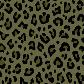 Camo Leopard Leopard Print In Olive Spoonflower