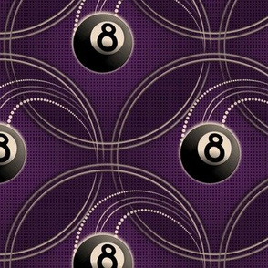 ★ MAGIC EIGHT BALL ★ Purple - Large Scale / Collection : 8 Balls - Billiard & Rock 'n' Roll Old School Tattoo Print