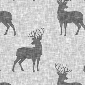 grey bucks on light grey linen