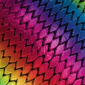 Diagonal Rainbow Dragon Scales Pattern