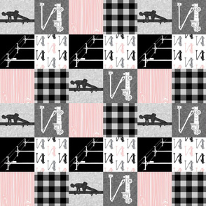 (3" small scale) lineman patchwork - pink (90) plaid