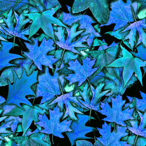 Fall Leaves in Blue