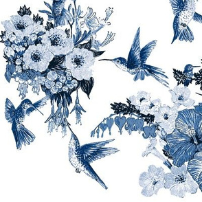 Humming Bird Delft Vibe Navy on White