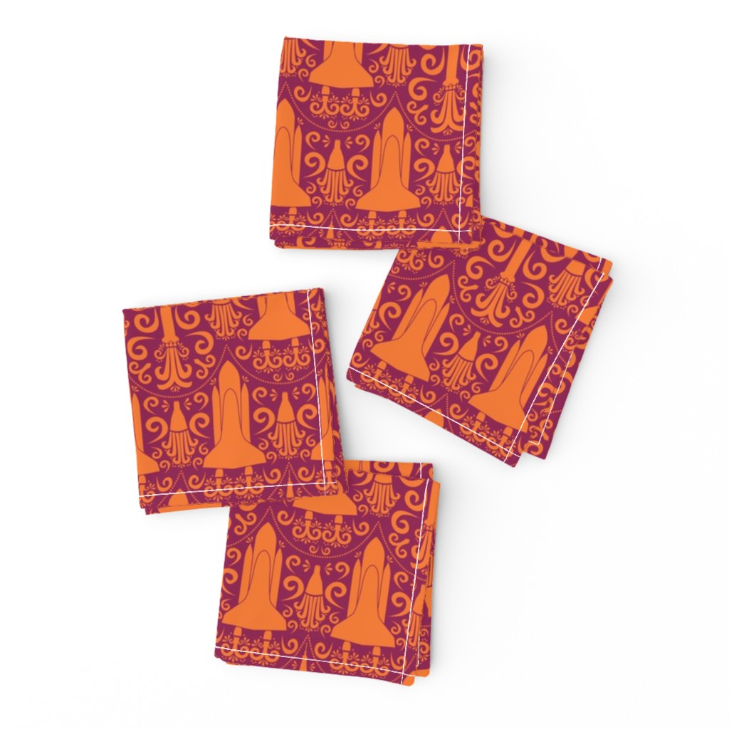 Rocket Science Damask (Maroon and Orange)