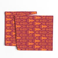 Rocket Science Damask (Maroon and Orange)