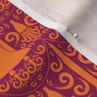 Rocket Science Damask (Maroon and Orange)