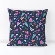 Snail floral navy