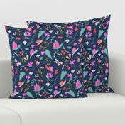 Snail floral navy