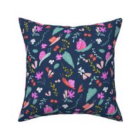 Snail floral navy