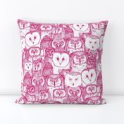 just owls pink white