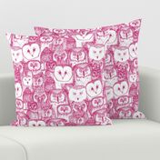 just owls pink white