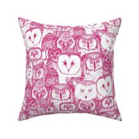 just owls pink white