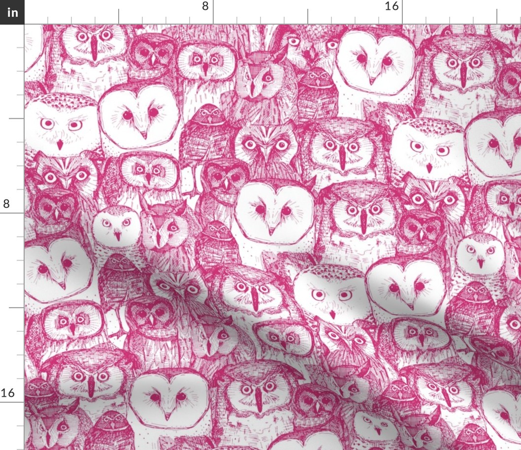 just owls pink white