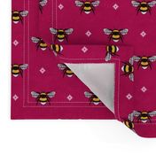 Bee Stamped Emblem on Pink