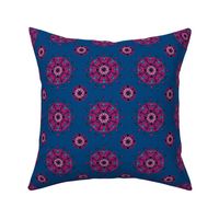 Heart Mandala Plum on Blue