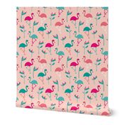 Birds of paradise botanical flower garden and flamingo beach Hawaii summer theme pink jumbo