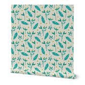 Birds of paradise botanical flower garden Hawaii summer theme mint blue boys