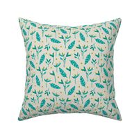 Birds of paradise botanical flower garden Hawaii summer theme mint blue boys