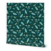 Birds of paradise botanical flower garden Hawaii summer theme green mint