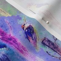 small watercolor kingfisher birds tweet talk purple violet PSMGE