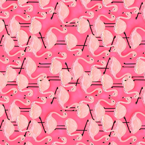 Hot Pink Flamingos Pattern